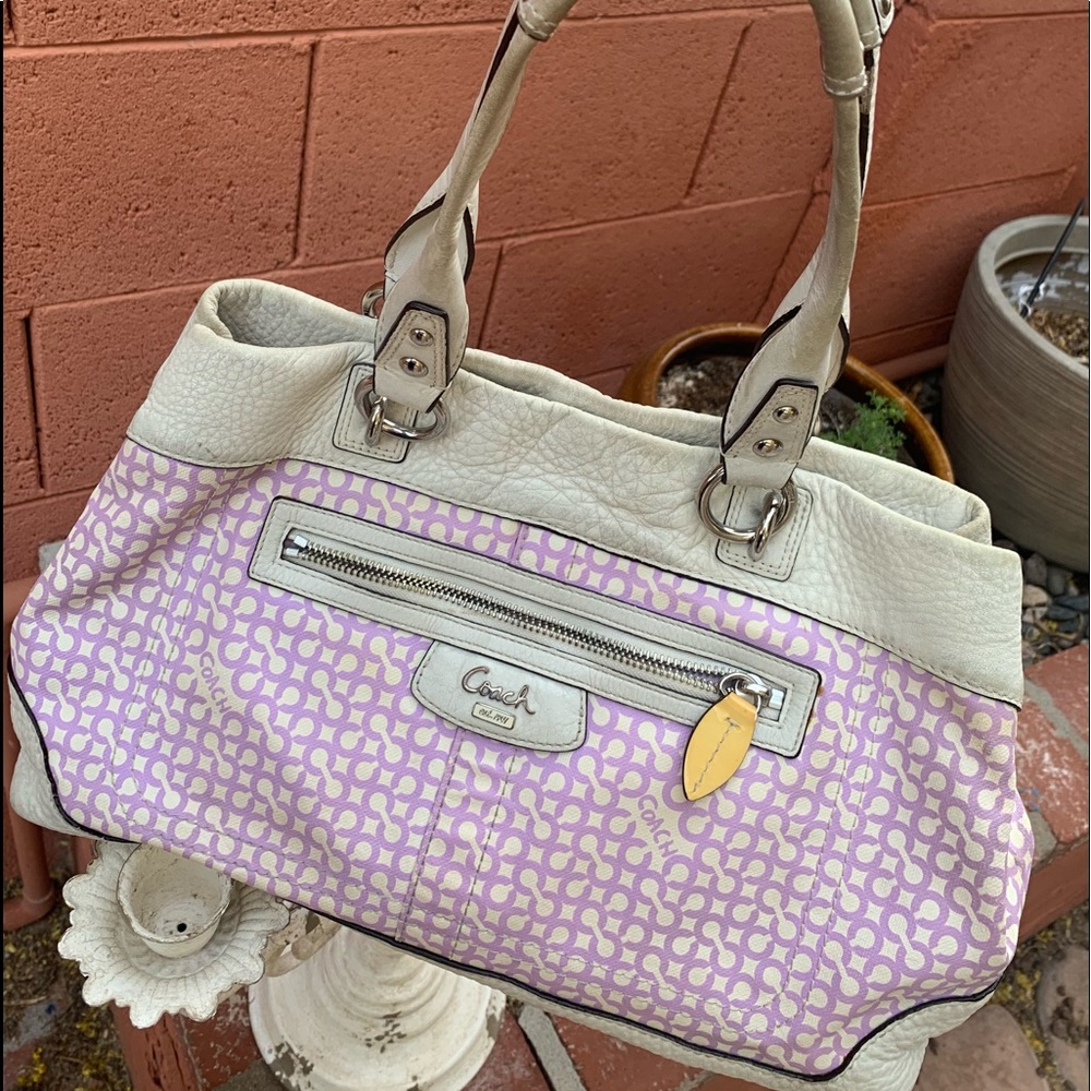 COACH Lavendar and White handbag